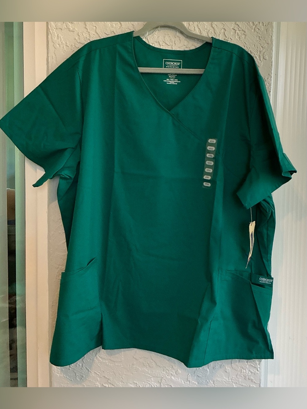 Cherokee Modern Classic Green Scrub Top V-Neck- 4XL (NWT)